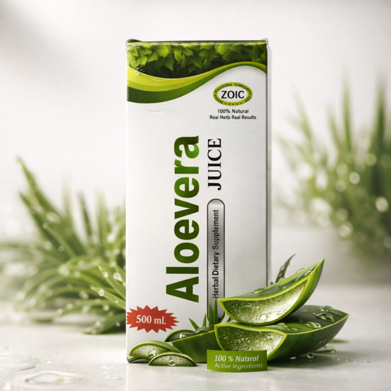 ZOIC Aloe Vera Juice – 100% Natural Herbal Supplement (500 ml)